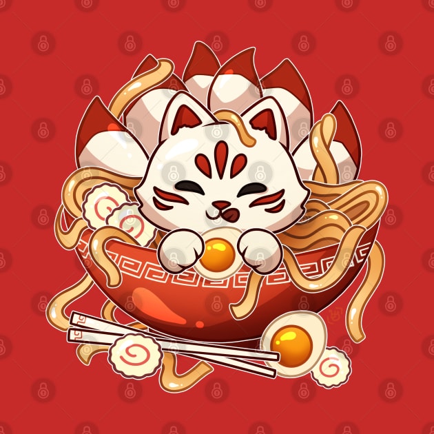 Kitsune Udon Bowl by heysoleilart