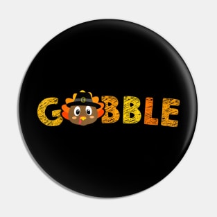 Gobble Gobble Turkey Pilgrim Little Boys Thanksgiving Pin