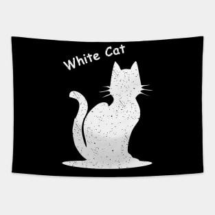 white cat Tapestry