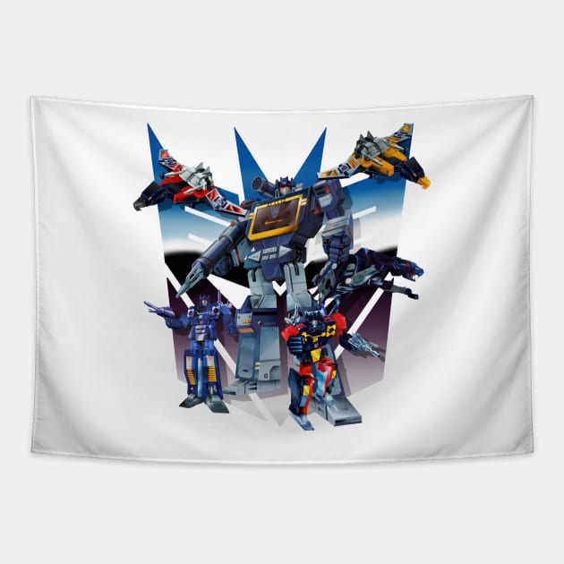 Masterpiece Soundwave and Cassettes Tapestry by Draconis130