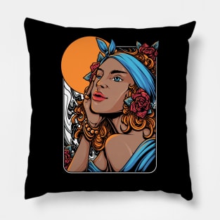 Black Woman Portrait Art Pillow