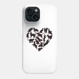 Cats are love - black Phone Case