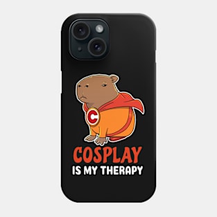 Cosplay is my therapy cartoon Capybara Superhero Phone Case