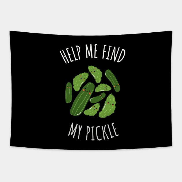 Help Me Find My Pickle Lost Pickle Funny Tapestry by DesignArchitect