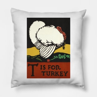 T is for Turkey ABC Designed and Cut on Wood by CB Falls Pillow