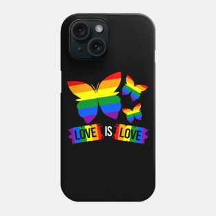 Love is Love Rainbow Butterflies - Gay Pride Phone Case