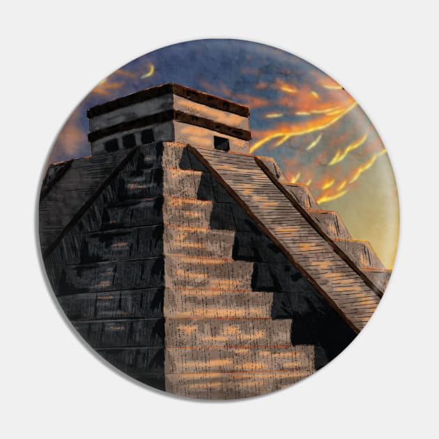 Chichen Itza - White Pin by Thor Reyes