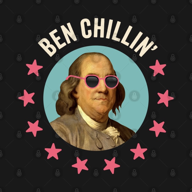 Ben Chillin': Retro Benjamin Franklin in Sunglasses by TwistedCharm