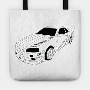 FF Skyline Black Outline Tote