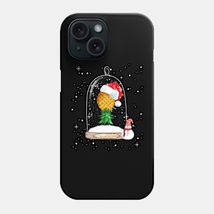 Santa Hat Swinger Upside Down Pineapple Snow Globe Winter Phone Case