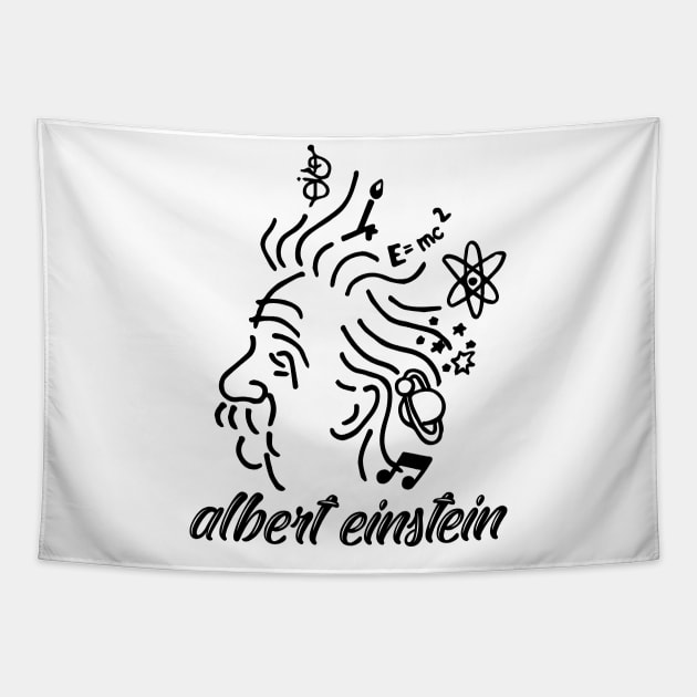 Albert Einstein T-Shirt Tapestry by paynow24