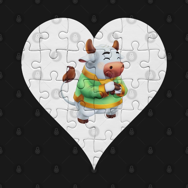 Jigsaw  Ox Heart Design - Farm Animals Ox by giftideas