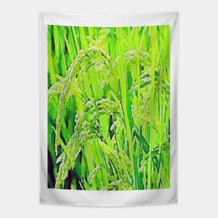 close-up green rice grain Tapestry