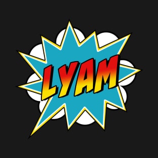 Boys Lyam Name Superhero Comic Book T-Shirt