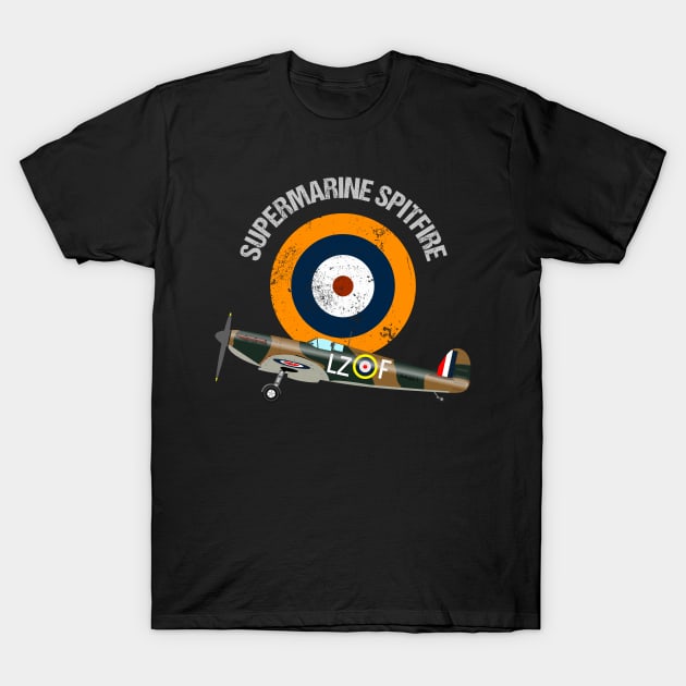 Supermarine Spitfire RAF Warbird WW2 Aircraft Plane MKI - Spitfire - T-Shirt | TeePublic