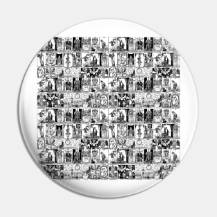 Black and White Tarot Pattern - Major Arcana Pin