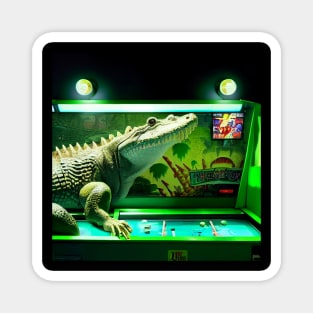 Crocodile Playing Pinball Magnet