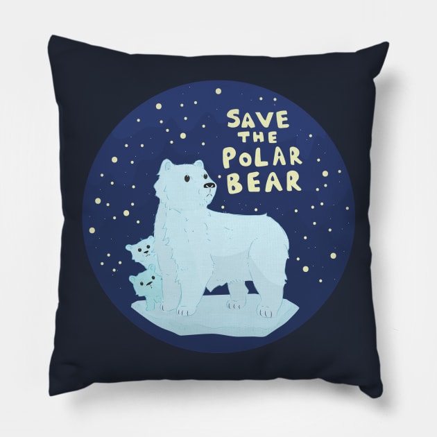Save the polar bear Pillow by YipeeKaiYay