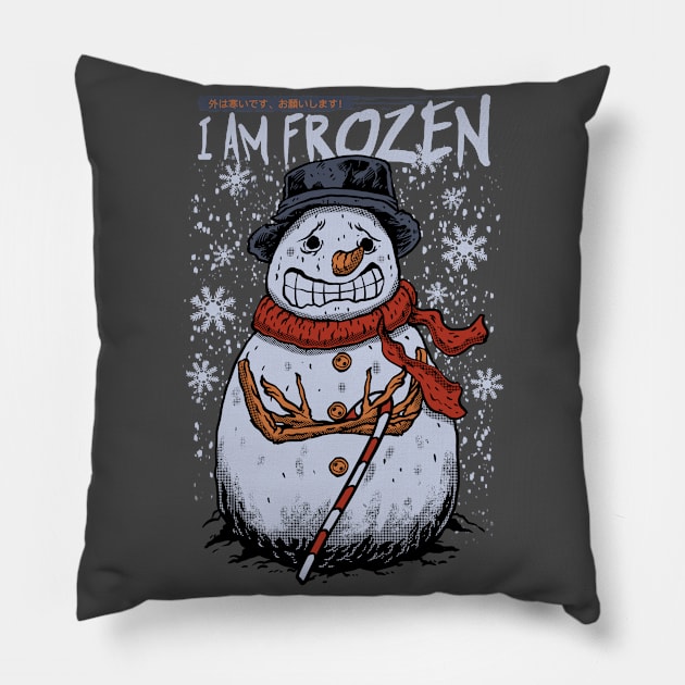 I AM FROZEN Pillow by kimikodesign