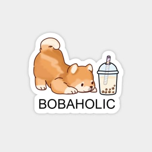 Cute Little Bobaholic Shiba! Magnet