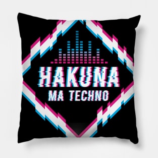 Hakuna Ma Techno Trippy EDM Festival Hardstyle Pillow