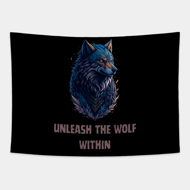 alpha male wolf Tapestry by vaporgraphic