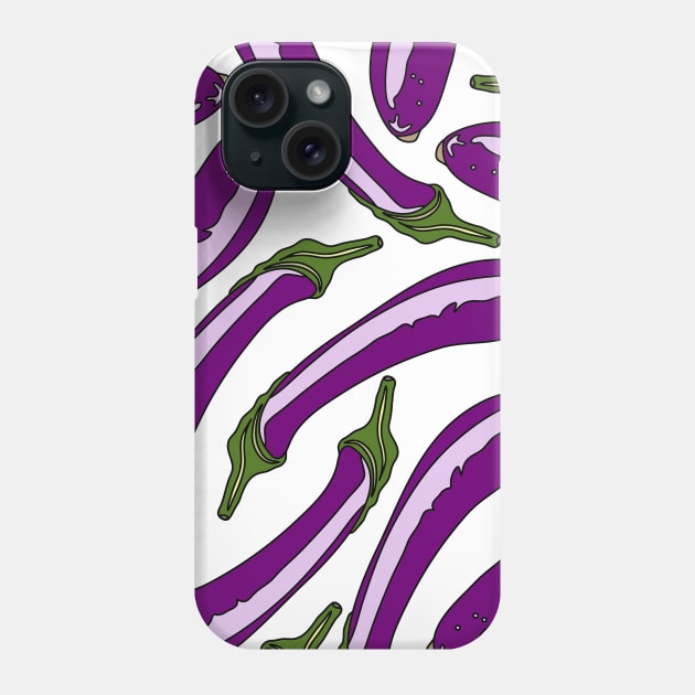 Violet Blue Eggplants Phone Case by notsniwart