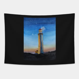 Lighthouse at Night Tapestry