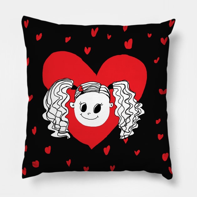 a cute and lovely girl Pillow by zzzozzo