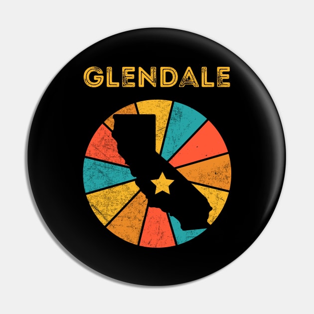 Glendale California Vintage Distressed Souvenir Pin by NickDezArts