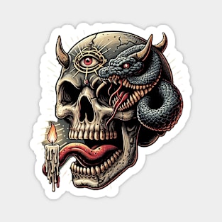 A Skull and Serpent: Unveiling Evil Power and the Third Eye Magnet