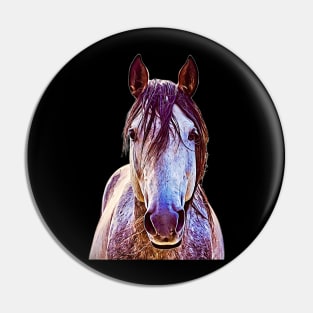 Oil Paint White Horse Pin