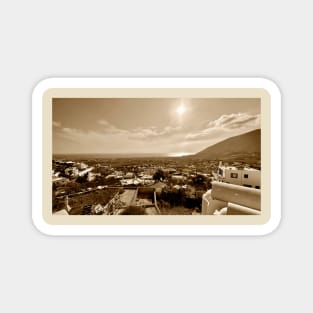 Mountains Sea and Sky in Sepia Tone Magnet
