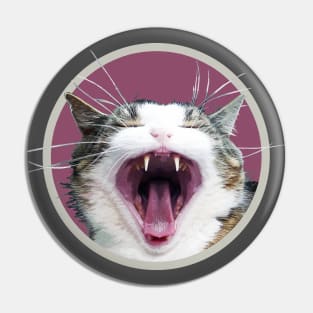 Yawning Kitty Pin