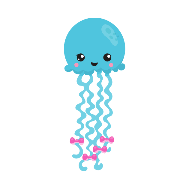 Cute Jellyfish, Little Jellyfish, Blue Jellyfish by Jelena Dunčević