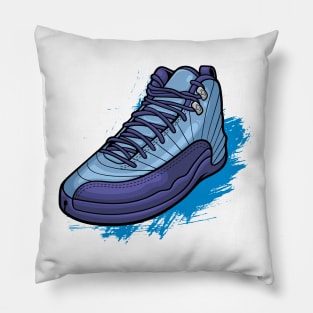 AJ 12 Retro Blue Purple Sneaker Pillow