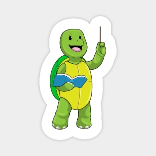 Turtle as Teacher with Book & Pointer Magnet