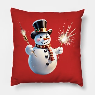 SNOWMAN AND SPARKLER Pillow