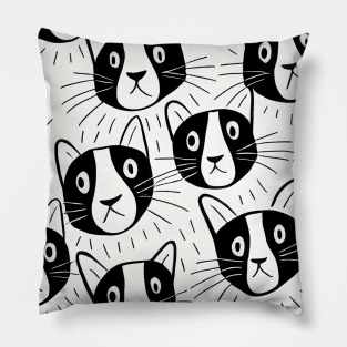 Surprised Cats seamless pattern design Pillow