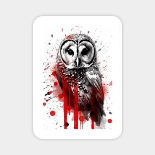 Barred Owl Ink Painting Magnet