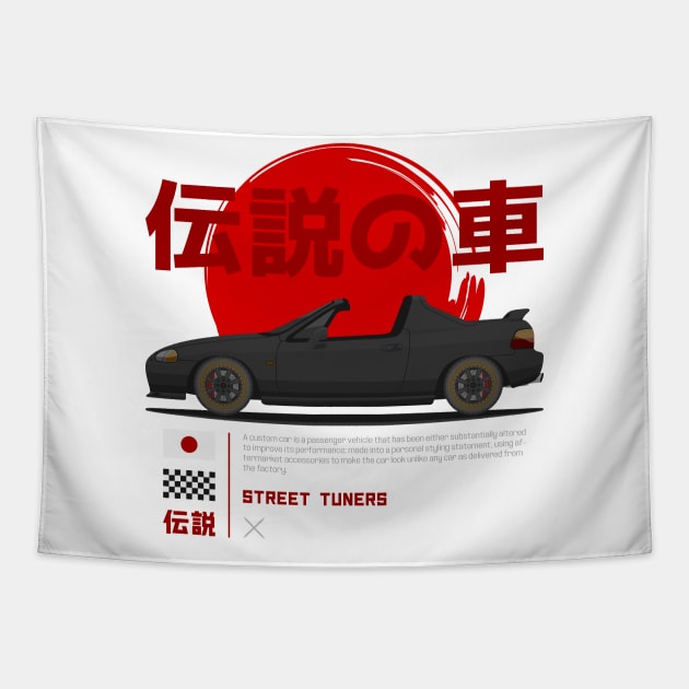 Street Tuners Black Del Sol JDM Tapestry by GoldenTuners