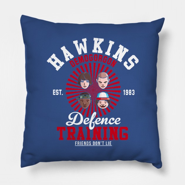 Stranger Things Hawkins Demogorgon Defence Pillow by Rebus28