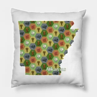 Arkansas State Map Board Games Pillow