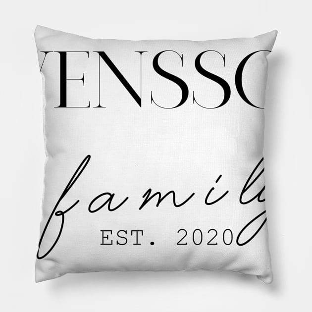 Svensson Family EST. 2020, Surname, Svensson Pillow by ProvidenciaryArtist