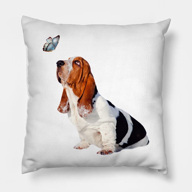 Butterfly Basset Pillow by Trudes Images