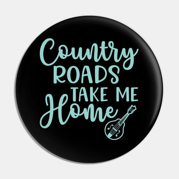 Country Roads Take Me Home Mandolin Pin by GlimmerDesigns