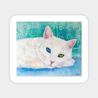 White cat - awakening Magnet