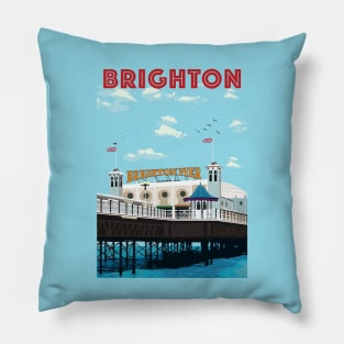 brighton pier classic travel art Pillow