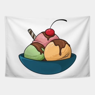 Ice cream cartoon illustration Tapestry