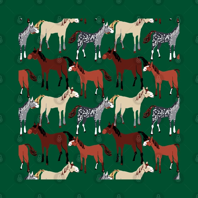 Horse pattern in light green by belettelepink